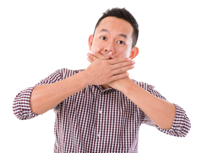 Asian man with big surprise expression